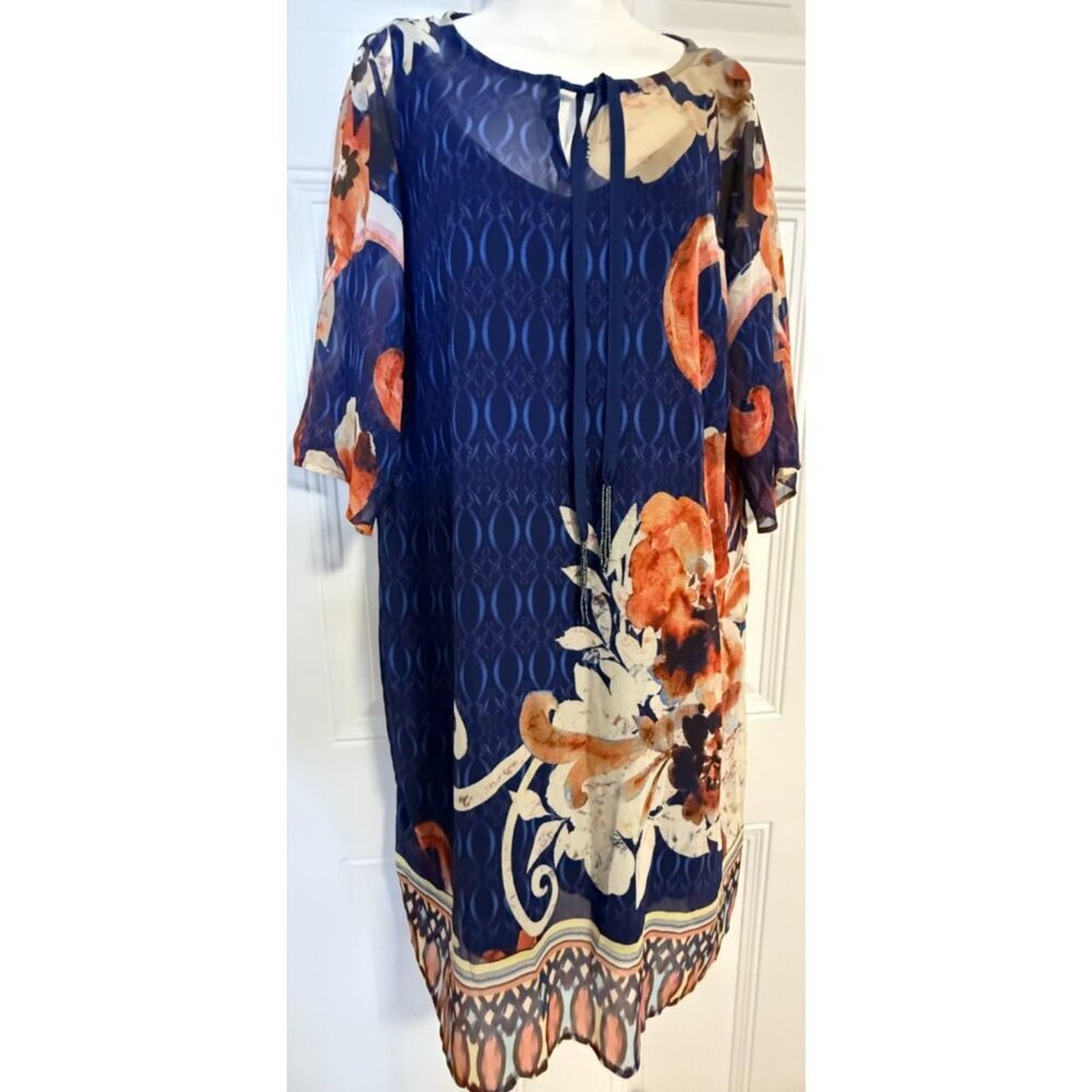 Soft Surroundings Dress‎ SZ Large Boho Chic Orchid Sheer
